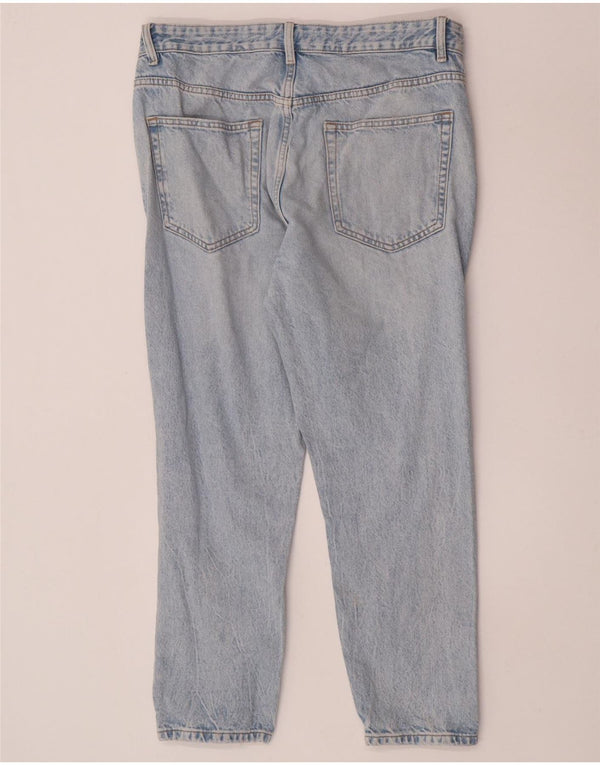 Zara Jeans masculino recortado cônico UE 44 grande W34 L26 algodão azul