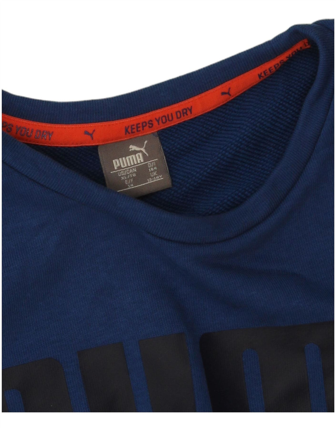 Puma Boys Graphic Top manga comprida 13-14 anos azul algodão