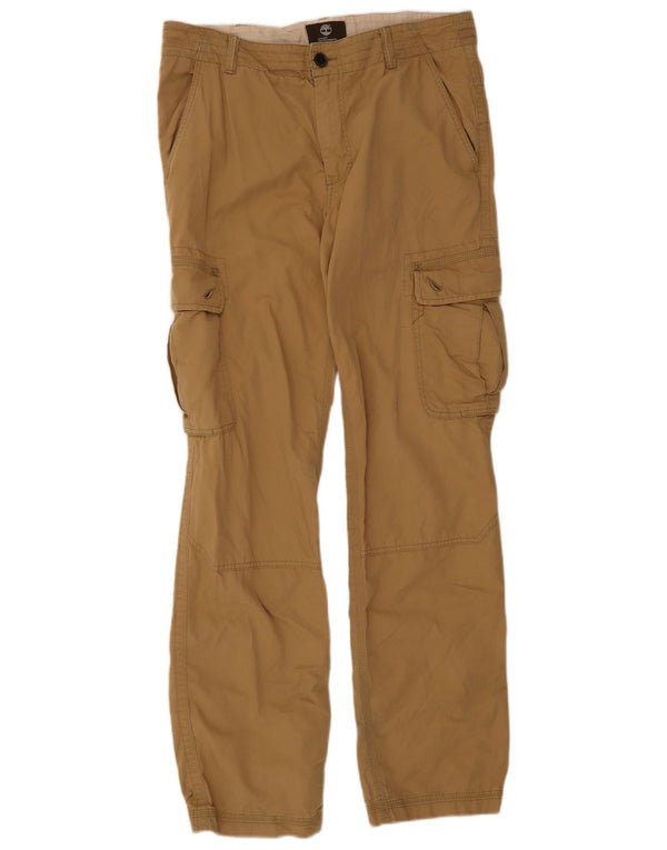 Calça cargo masculina reta Timberland W33 L34 algodão marrom