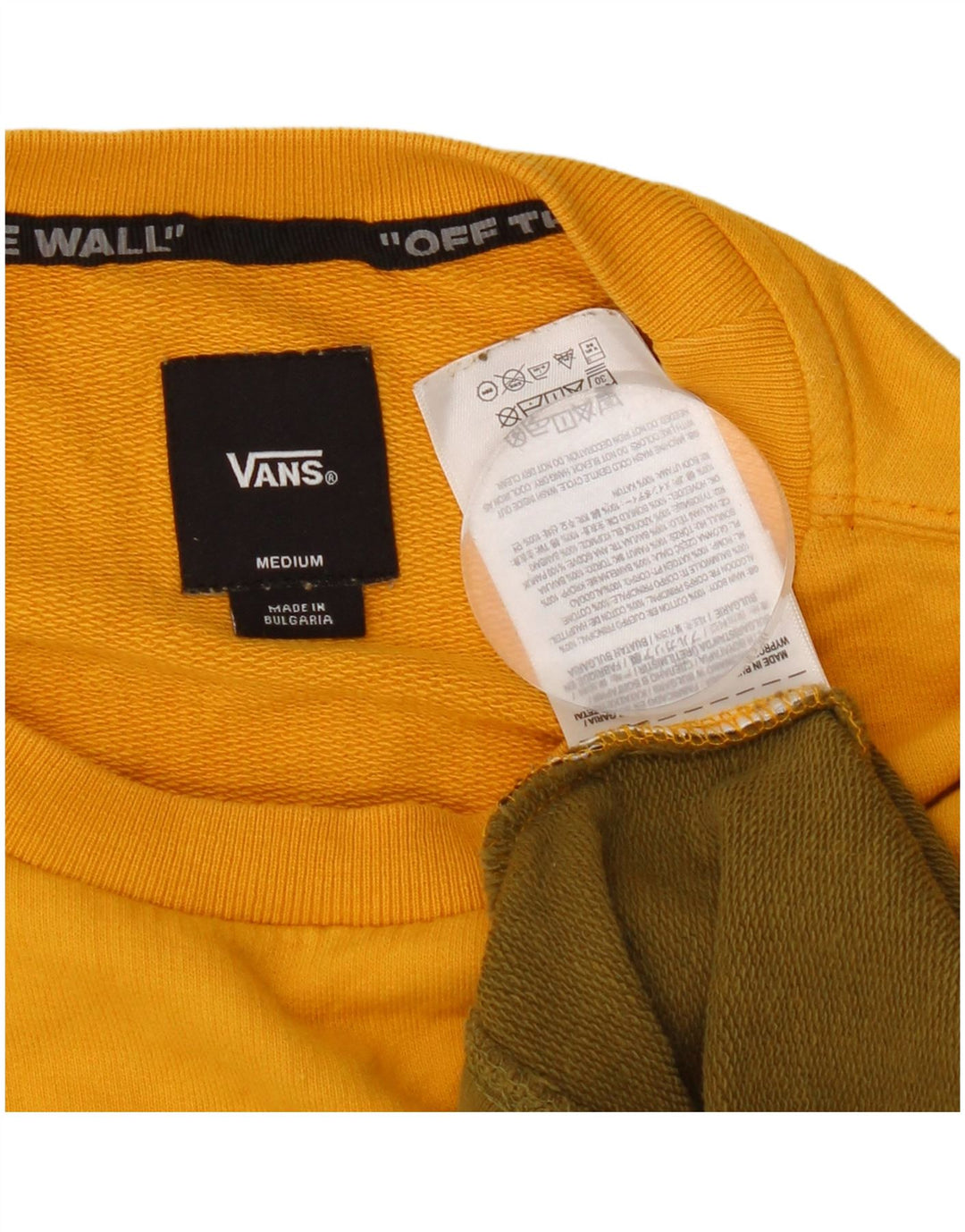 Vans masculino gráfico moletom jumper médio amarelo colorblock algodão