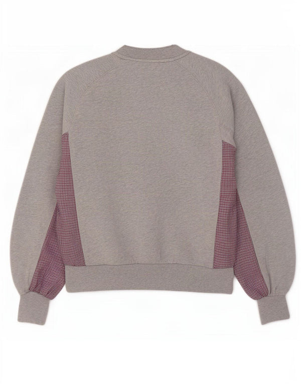 Lacoste moletom feminino oversized tamanho 34 pequeno cinza houndstooth