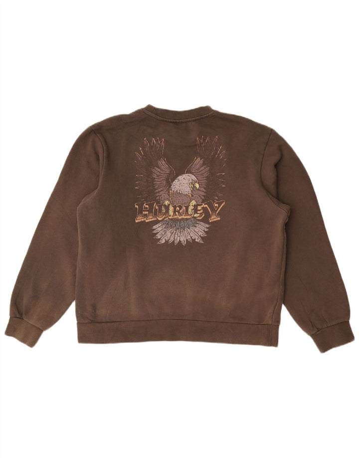Suéter gráfico masculino Hurley XS algodão marrom