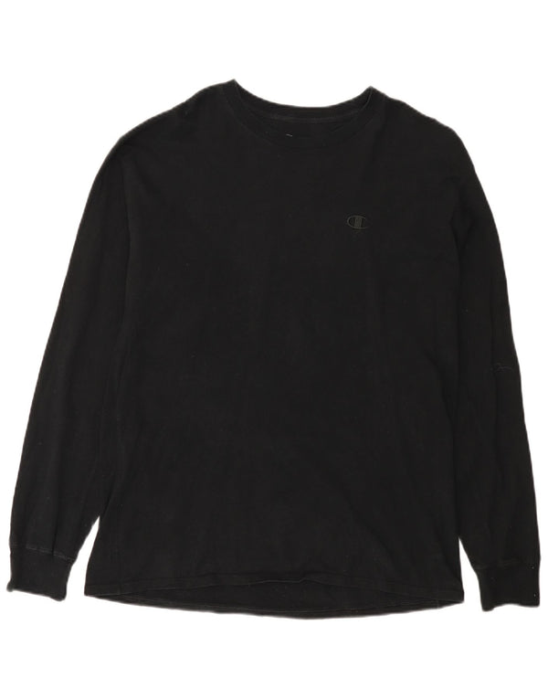 Campeão Mens Top Manga Longa Grande Preto
