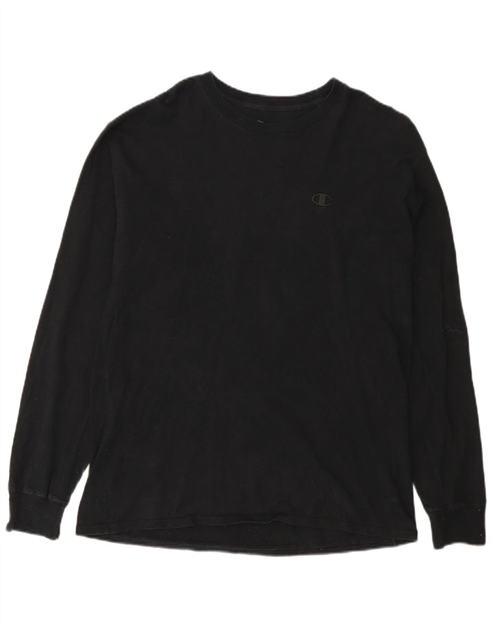 Campeão Mens Top Manga Longa Grande Preto