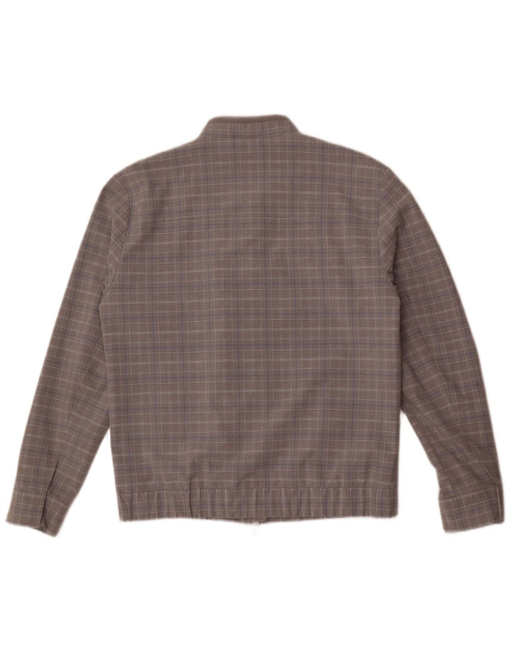 Jaqueta bomber masculina Primark UK 38 poliéster xadrez cinza médio