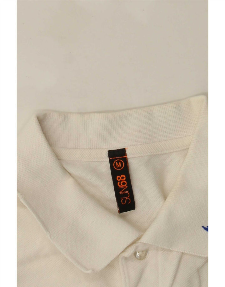 Camisa polo masculina Sun68 gráfica média branca