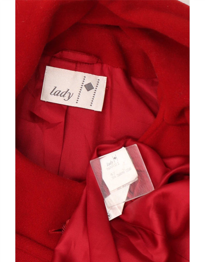 Sobretudo feminino vintage IT 47 XL lã vermelha