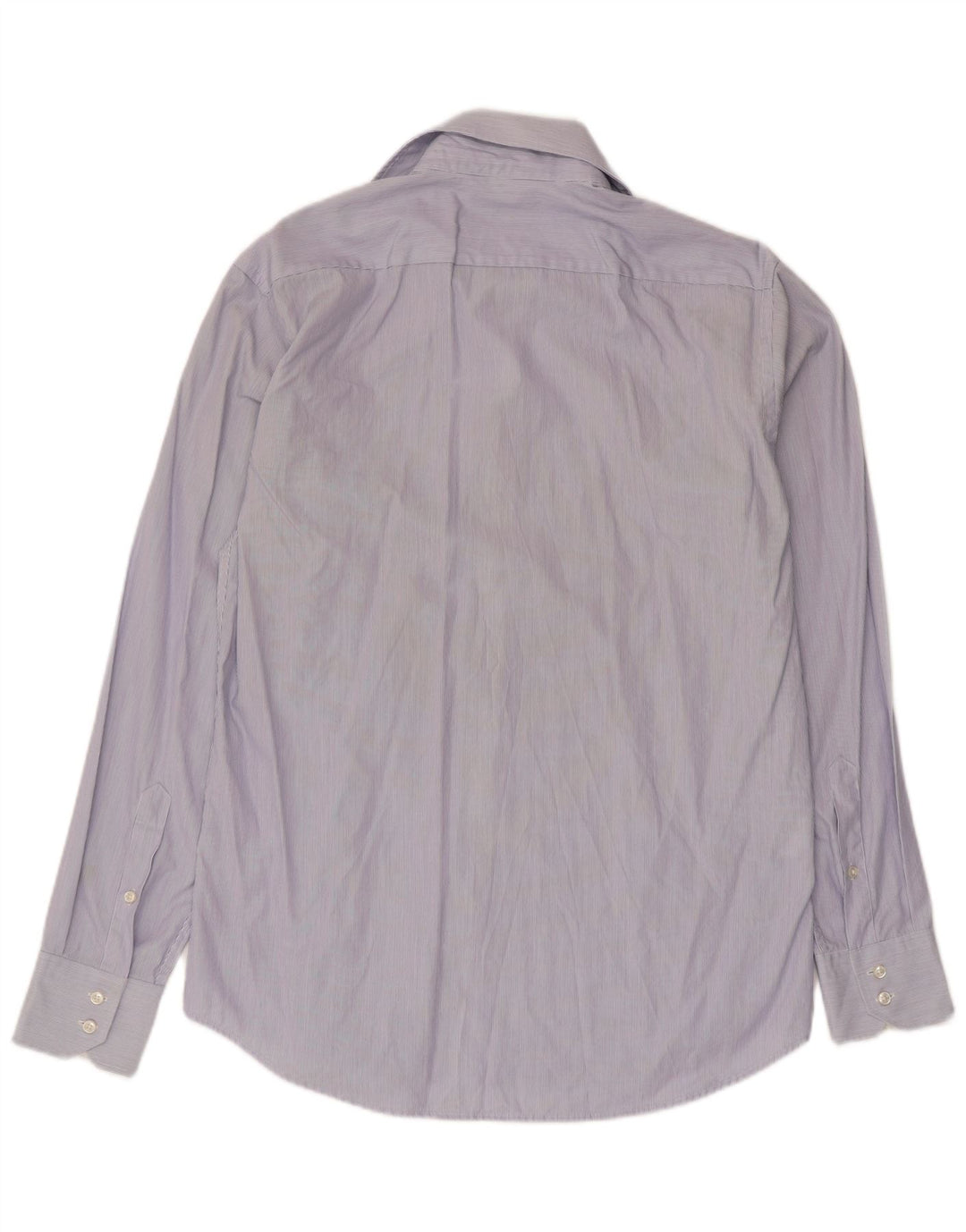 Camisa masculina Hugo Boss Regular Fit tamanho 39 15 1/2 risca de giz azul médio