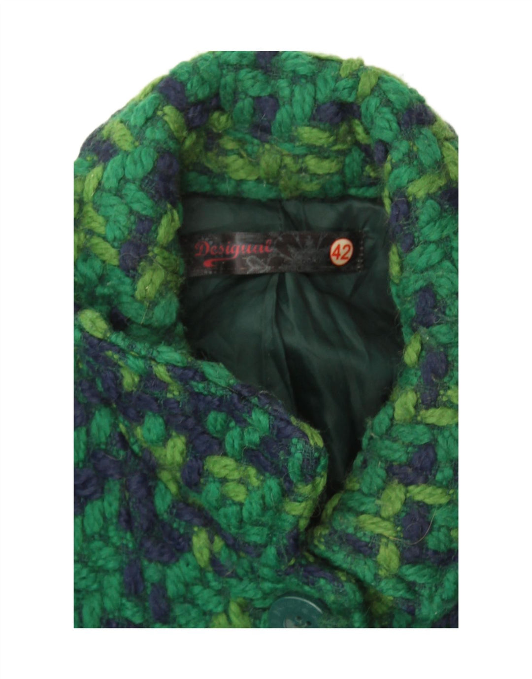 Sobretudo feminino Desigual EU 42 grande xadrez verde