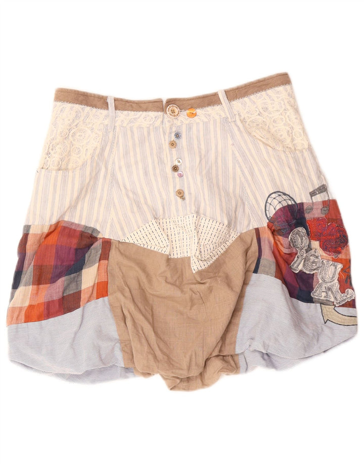 DESIGUAL Saia feminina bolha UE 36 pequena W30 patchwork multicolorido