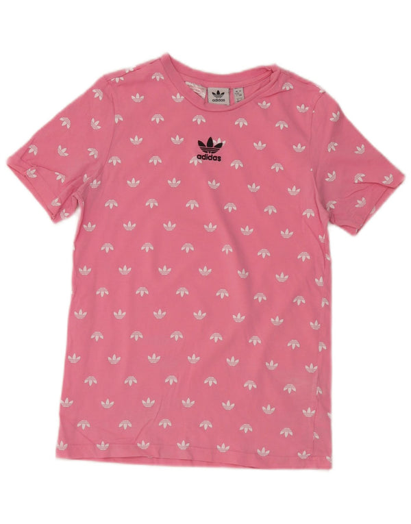 Camiseta Adidas Meninas Graphic 12-13 Anos Algodão Rosa