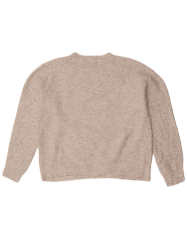 Suéter feminino Marks & Spencer com gola redonda Reino Unido 14 cinza médio acrílico