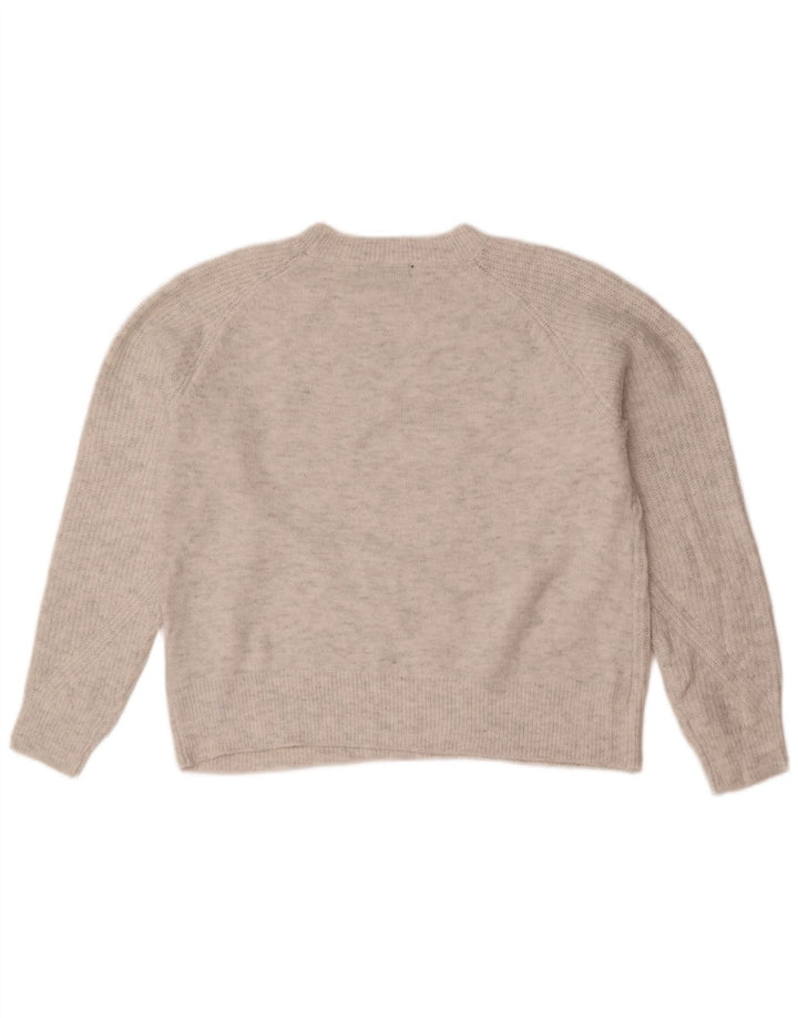 Suéter feminino Marks & Spencer com gola redonda Reino Unido 14 cinza médio acrílico