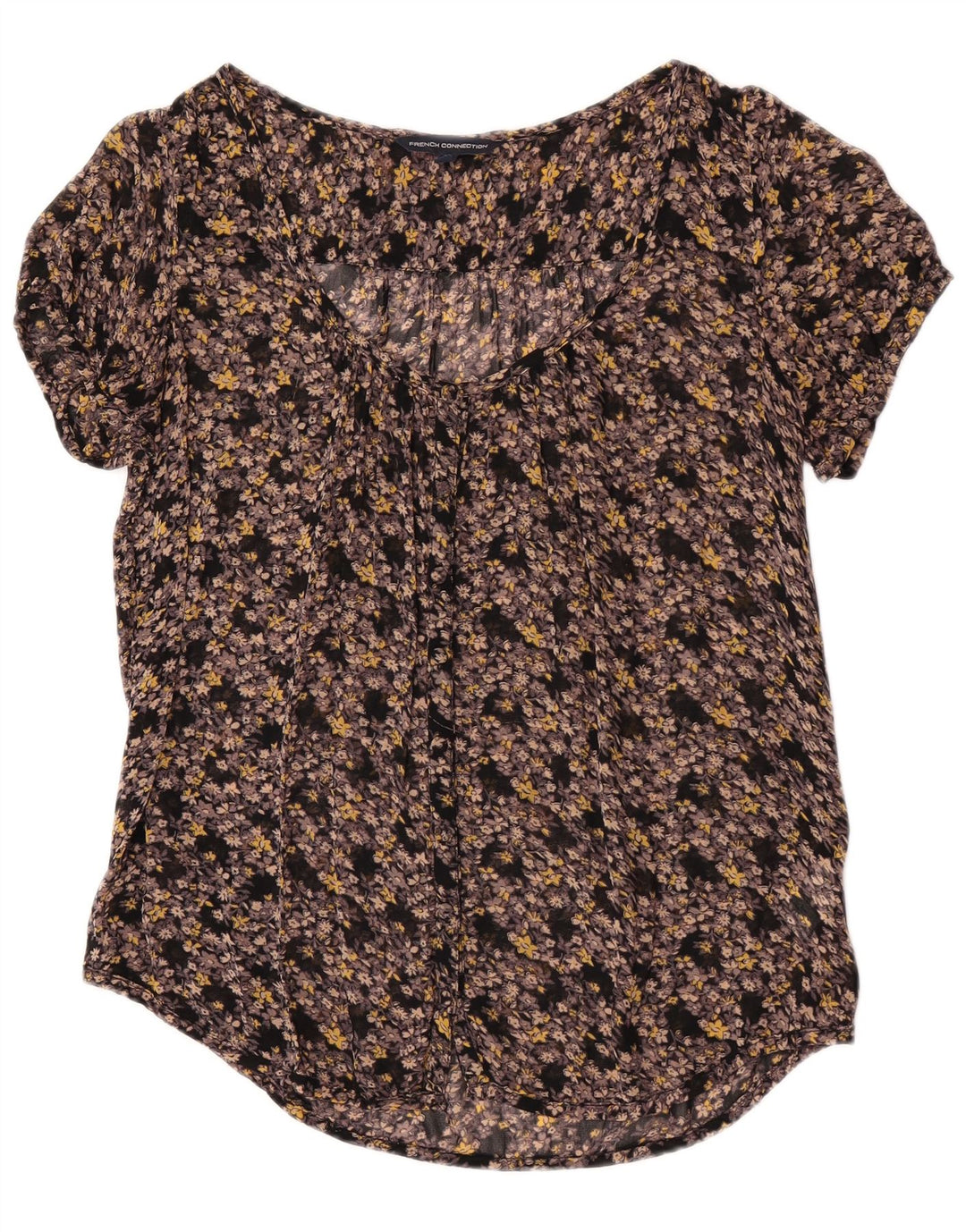 Blusa feminina transparente French Connection UK 10 pequena multicolorida