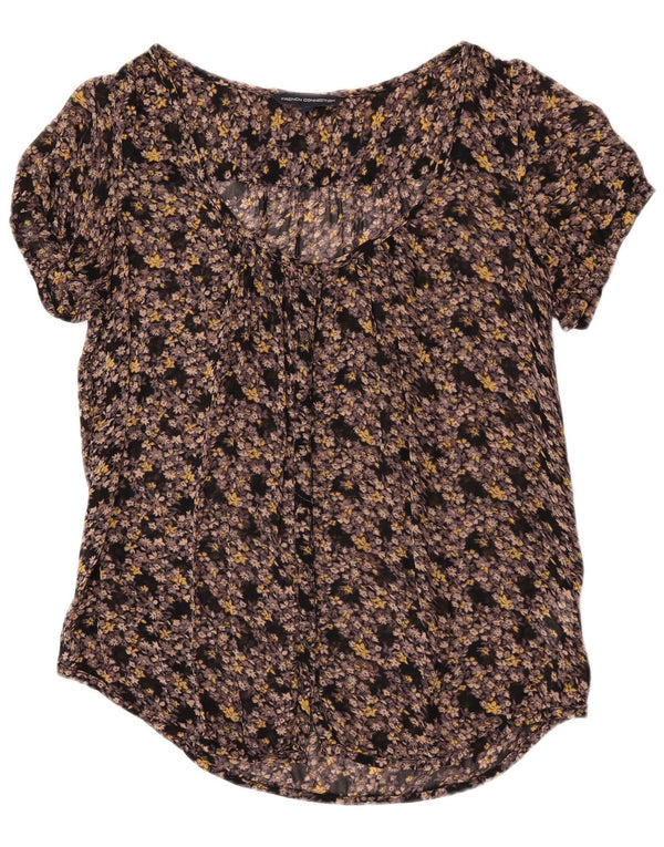 Blusa feminina transparente French Connection UK 10 pequena multicolorida