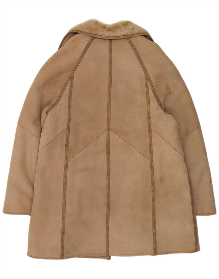 Casaco feminino VINTAGE de shearling IT 46 grande shearling bege