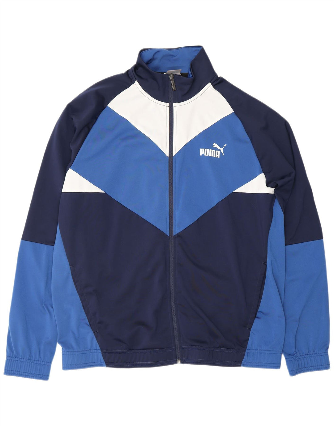 PUMA Mens Tracksuit Top Jacket XL Azul Colourblock Poliéster