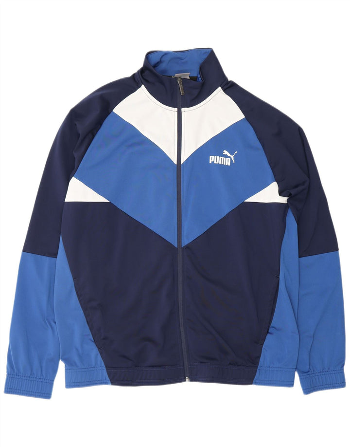 PUMA Mens Tracksuit Top Jacket XL Azul Colourblock Poliéster