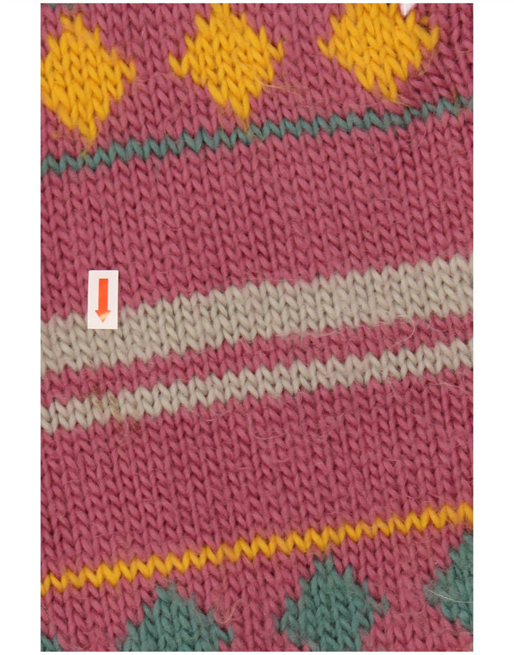 Suéter cardigã feminino VINTAGE Reino Unido 18 XL listrado roxo