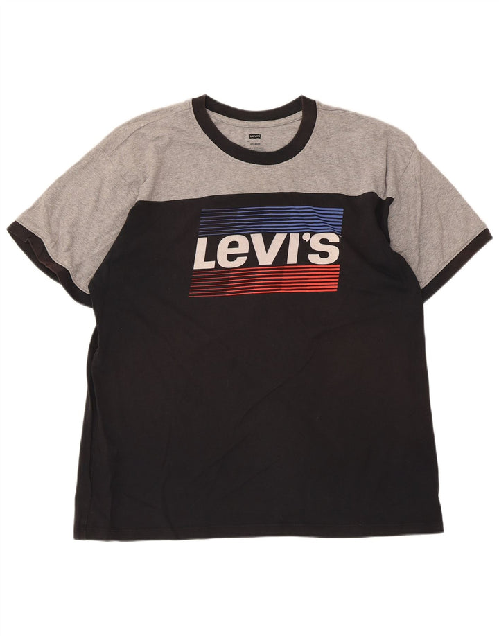 Camiseta masculina Levi's Relaxed Graphic Top Médio Preto Colorblock Algodão
