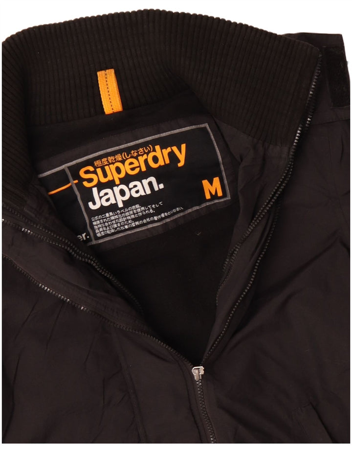 Jaqueta corta-vento masculina SUPERDRY com capuz UK 38 poliéster preto médio