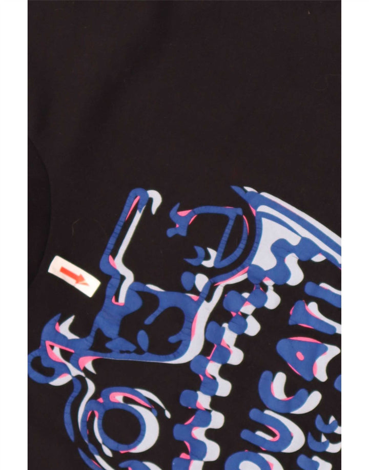 Camiseta feminina gráfica Ducati UK 12 algodão preto médio