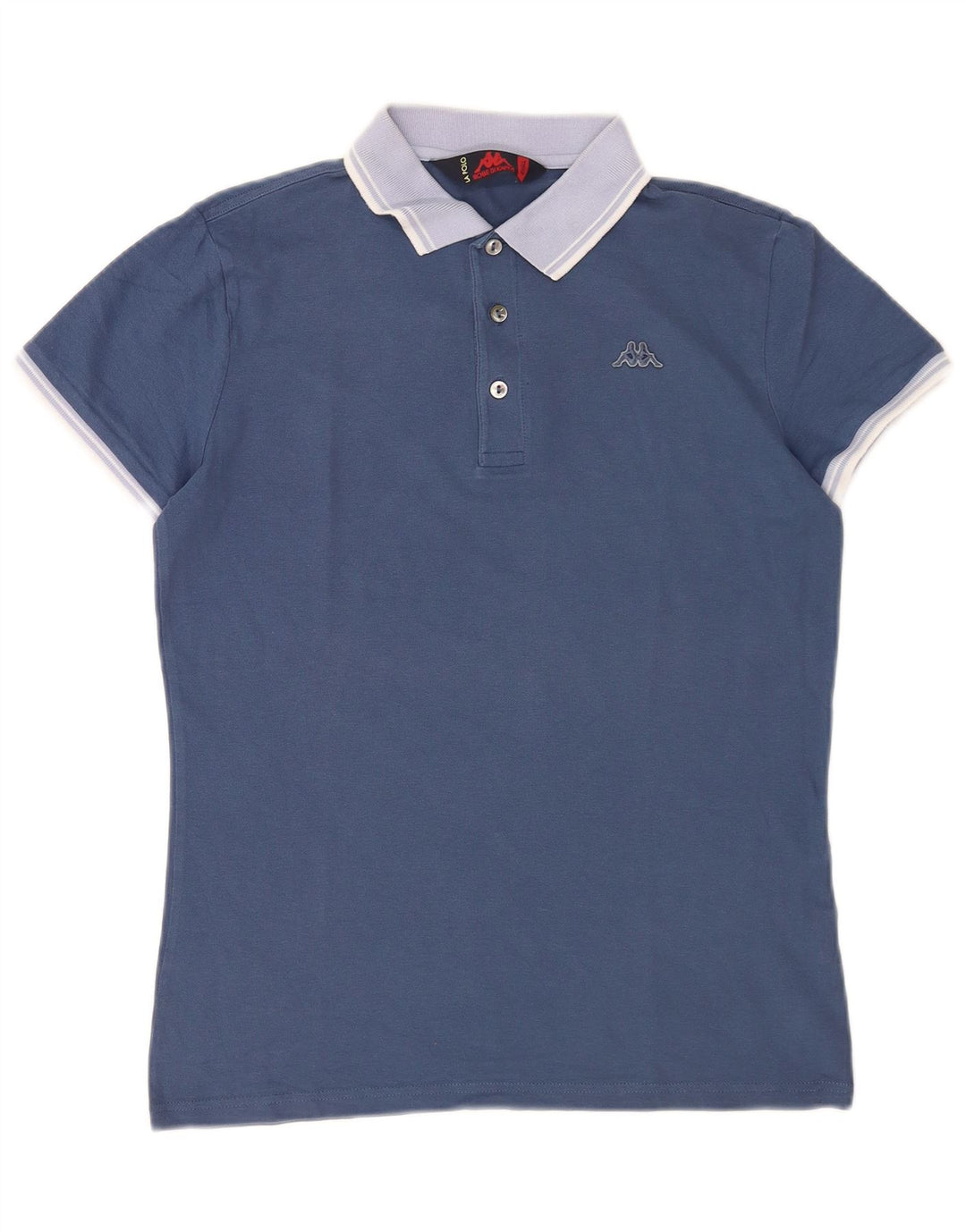 Camisa polo masculina Kappa pequena azul colorblock