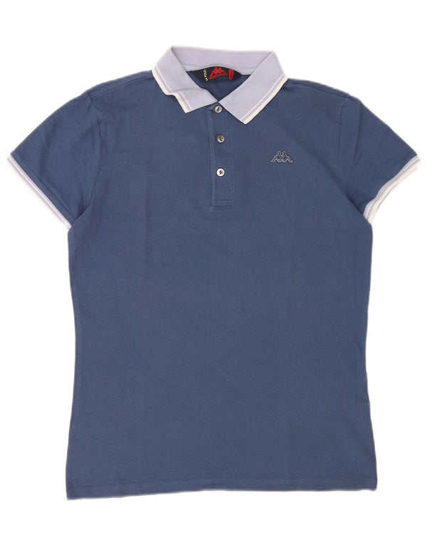 Camisa polo masculina Kappa pequena azul colorblock