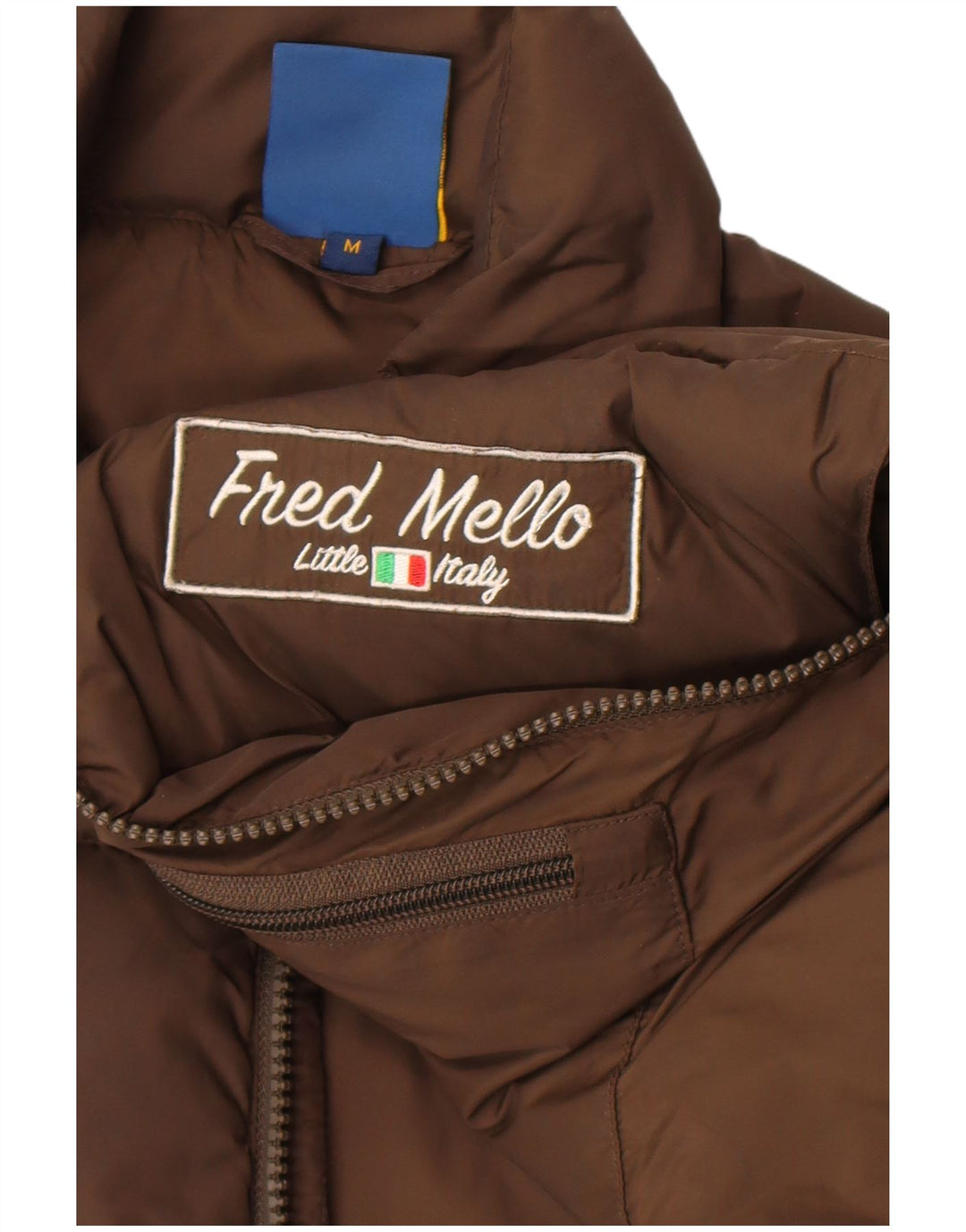 Colete masculino acolchoado gráfico Fred Mello UK 40 poliamida marrom médio
