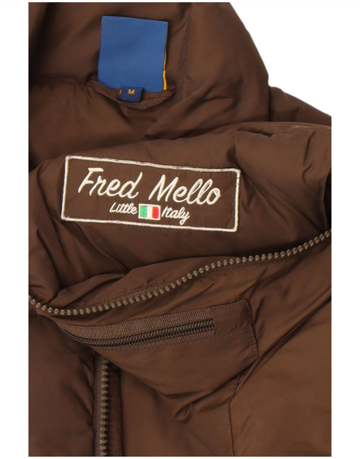 Colete masculino acolchoado gráfico Fred Mello UK 40 poliamida marrom médio