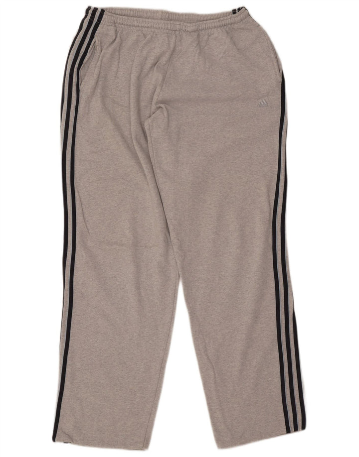 Calça de treino masculina ADIDAS UK 42/44 grande cinza algodão