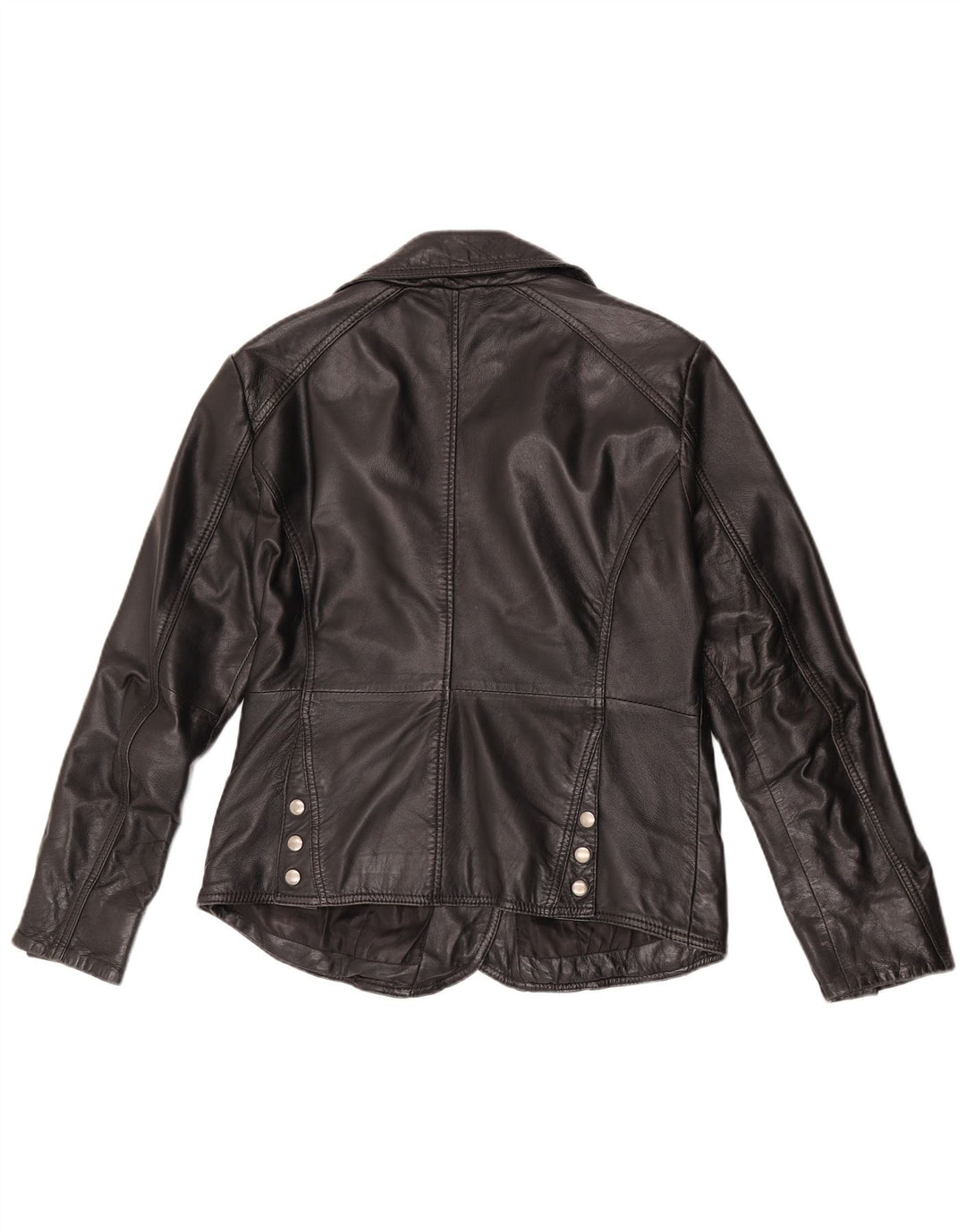 Jaqueta de couro vintage para motociclista feminina EU 42 couro preto grande