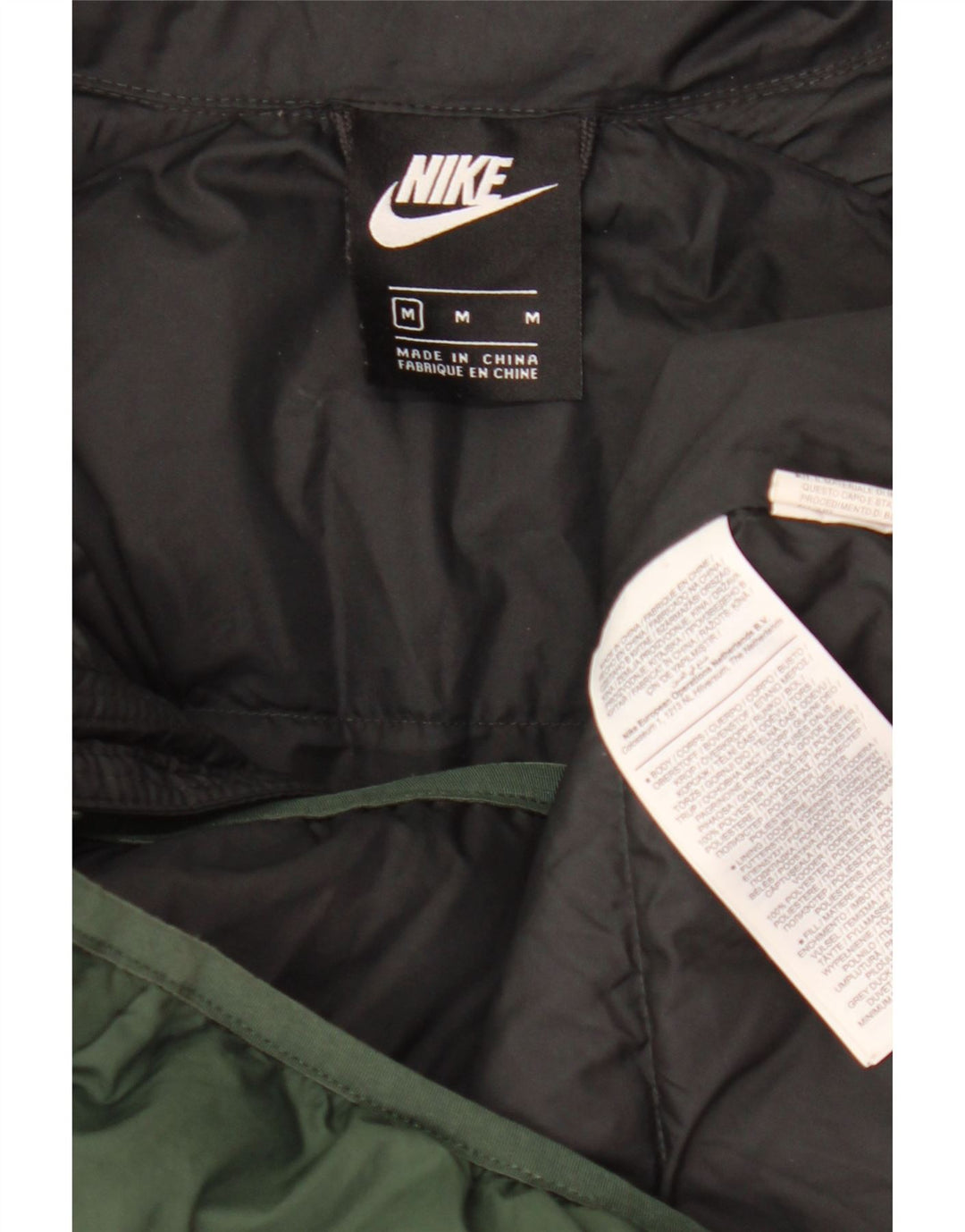 Colete acolchoado masculino Nike UK 38 poliéster colorblock verde médio