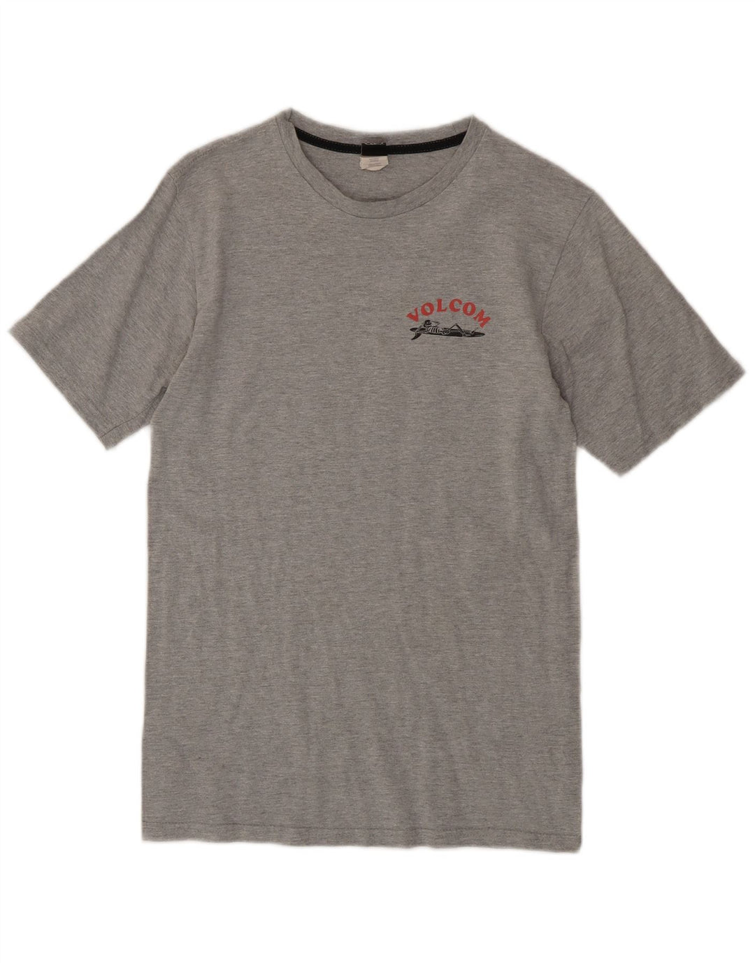 Volcom Camiseta masculina gráfica top pequeno algodão cinza