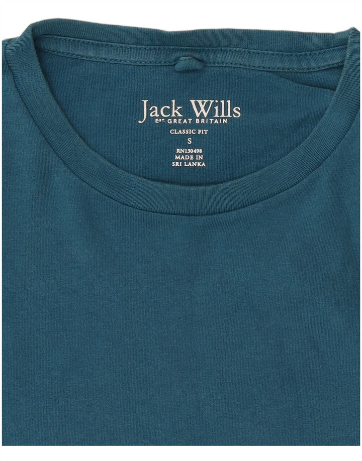 Camiseta masculina de ajuste clássico JACK WILLS de algodão azul pequeno