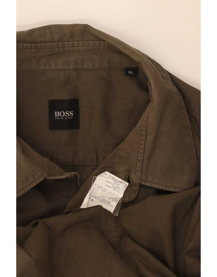Camisa masculina Hugo Boss XL algodão cáqui