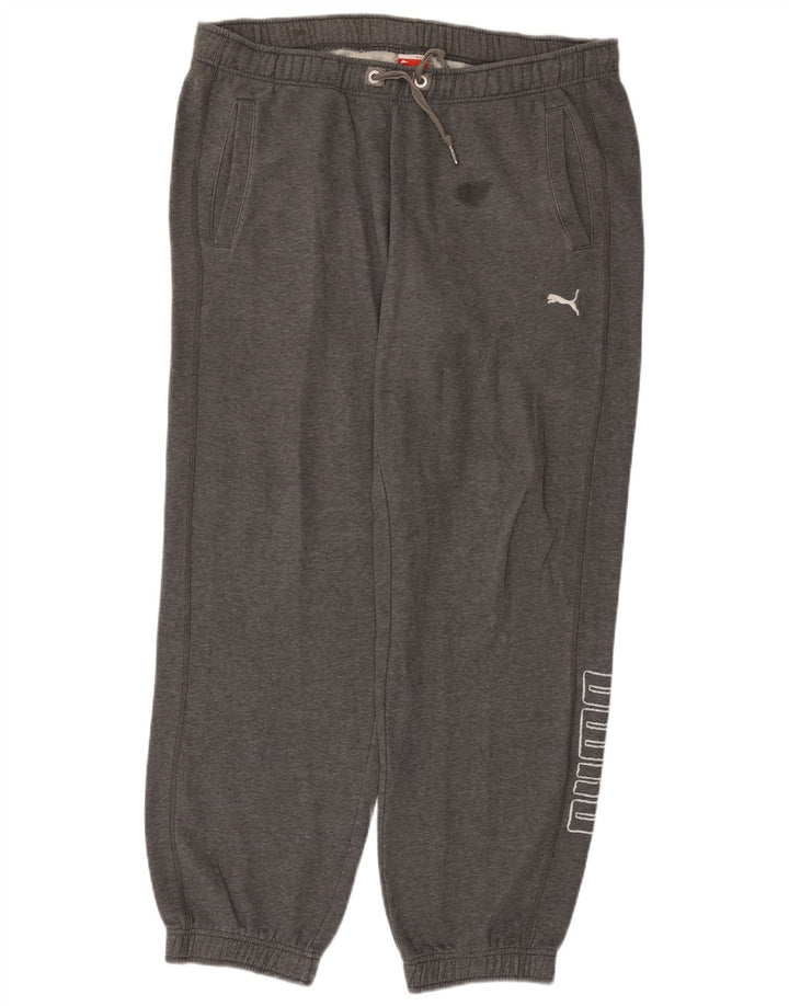 Calça de treino masculina Puma Graphic Joggers grande cinza