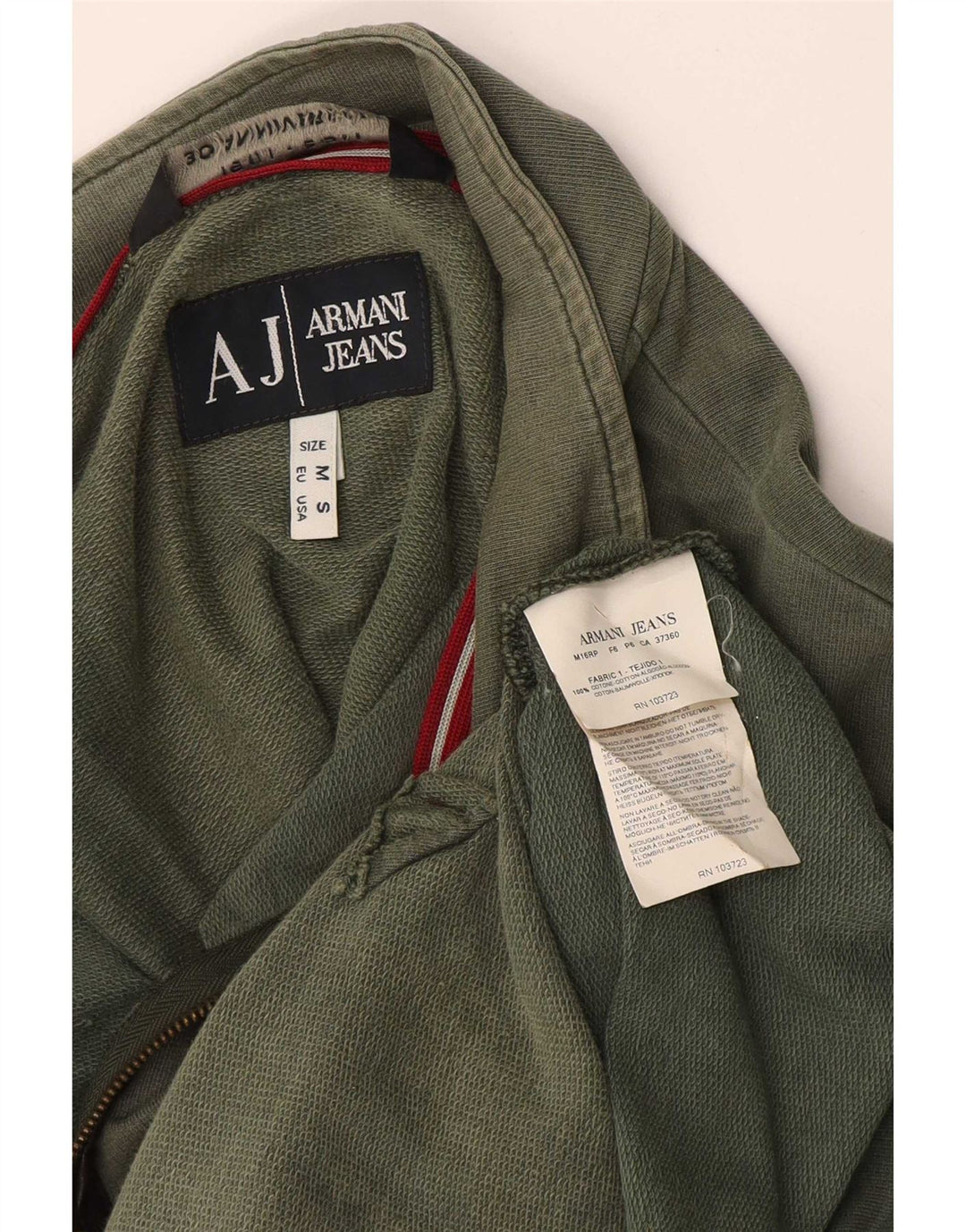 Armani Jeans Mens Treino Top Jaqueta Médio Algodão Verde