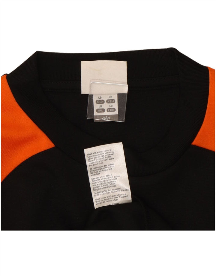 UMBRO Boys Graphic Top Long Sleeve 13-14 Years Large  Black Colourblock