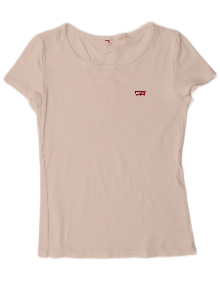 Camiseta feminina LEVI'S UK 10 pequena off white