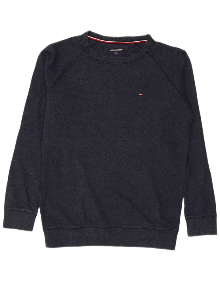 Tommy Hilfiger moletom masculino regular fit jumper médio azul marinho algodão