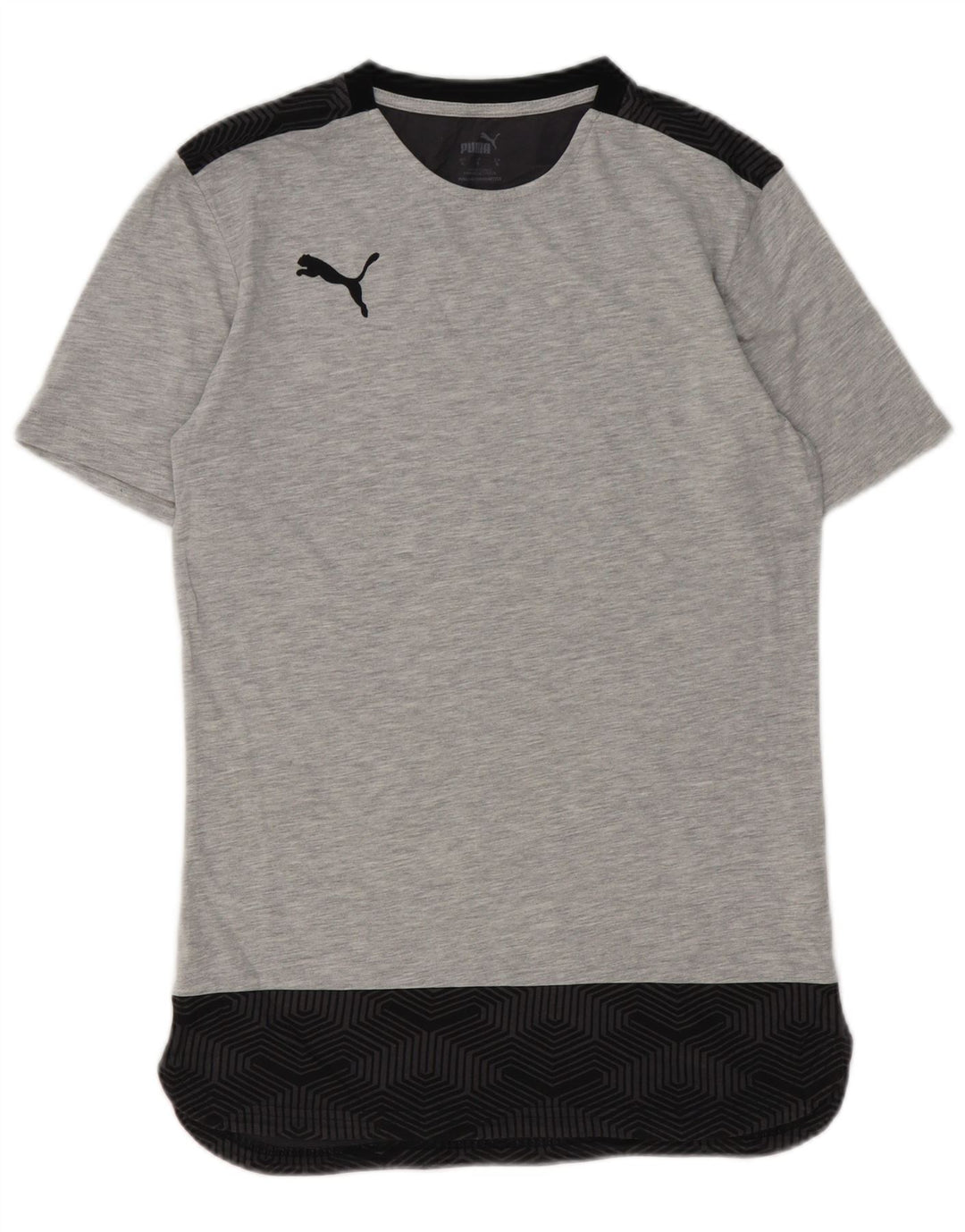 Puma Camiseta Masculina Top Pequeno Algodão Geométrico Cinza