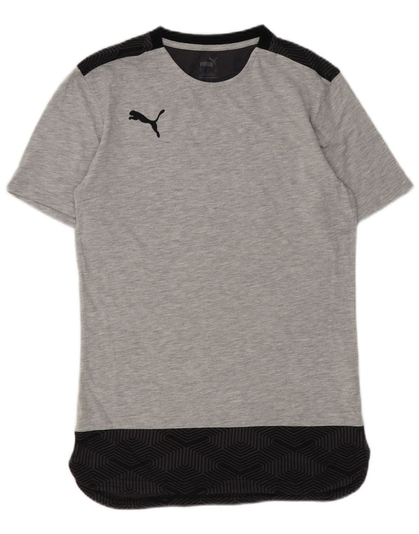 Puma Camiseta Masculina Top Pequeno Algodão Geométrico Cinza