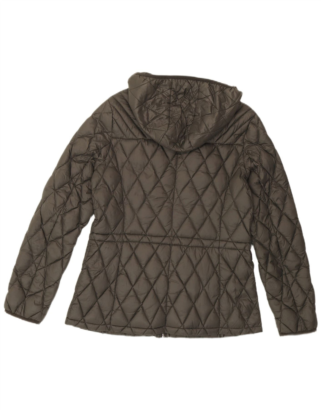 Jaqueta feminina acolchoada com capuz MICHAEL KORS Reino Unido 14 nylon cinza médio