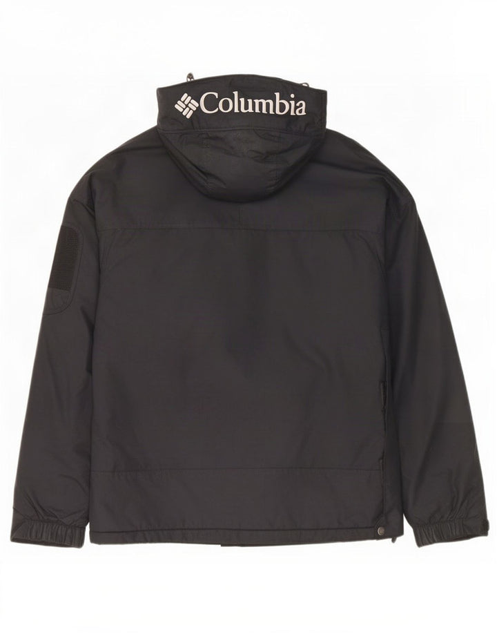 Columbia Mens Graphic Hooded Anorak Jacket UK 38 Médio Preto Nylon