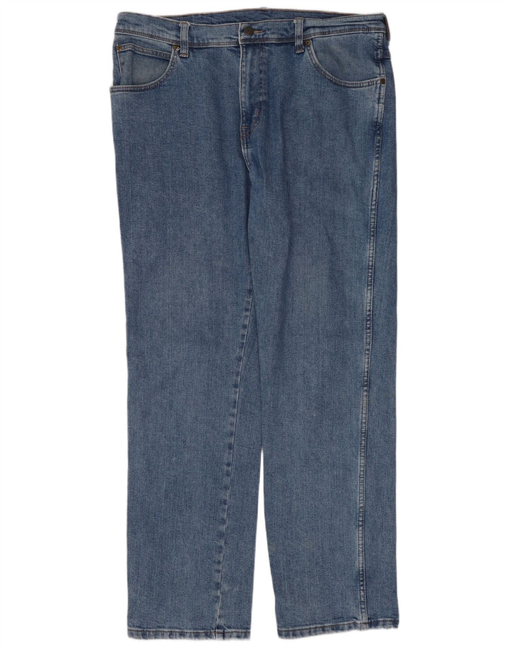 Wrangler masculino regular fit jeans reto W36 L32 algodão azul