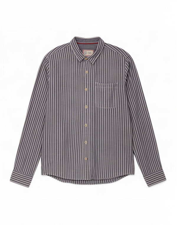Fat Face Mens Shirt XL Blue Striped Cotton