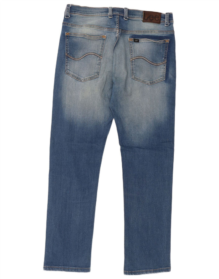 LEE Masculino Macky Straight Jeans W36 L29 Azul Algodão