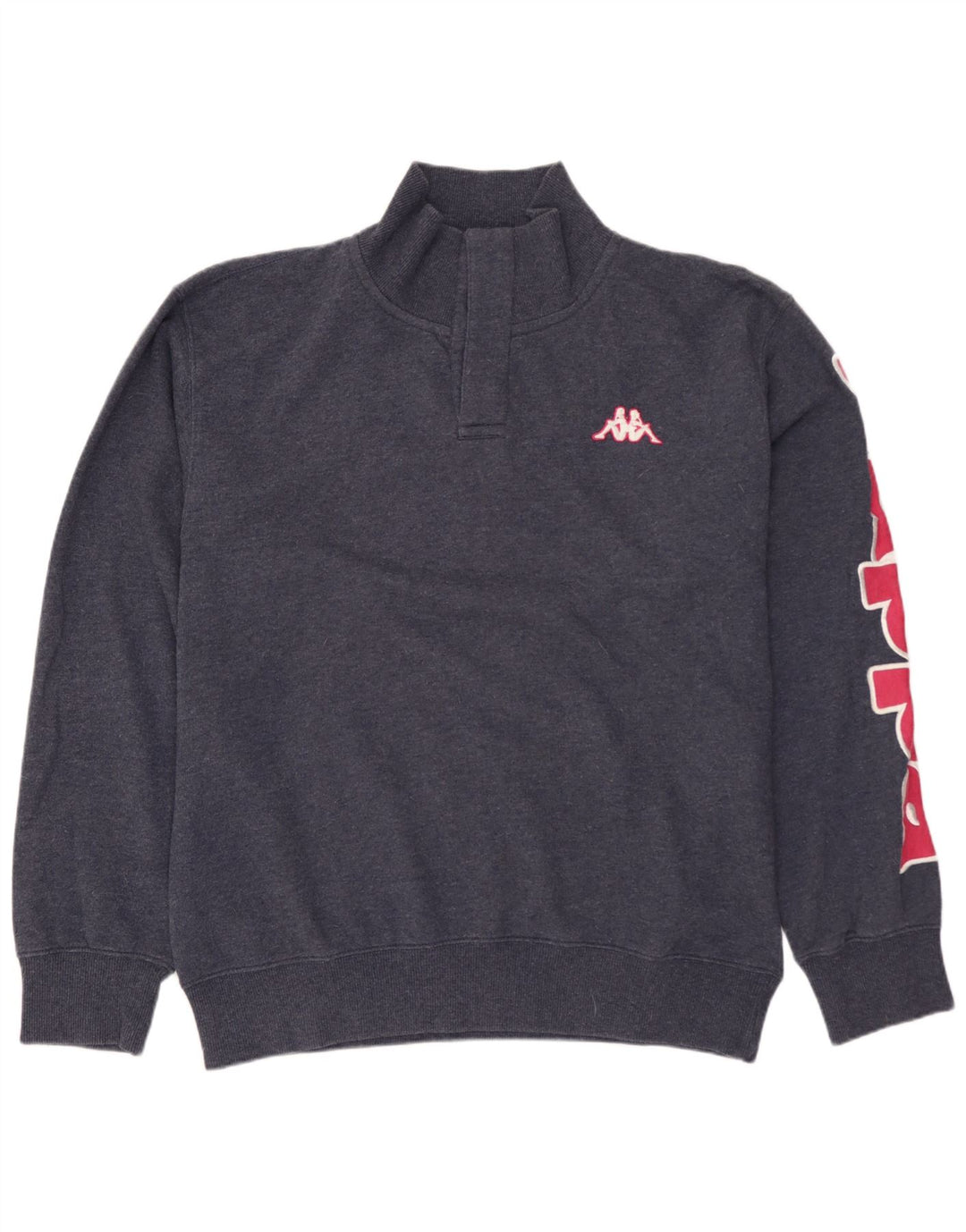 Moletom masculino KAPPA com zíper e gola alta de algodão azul marinho