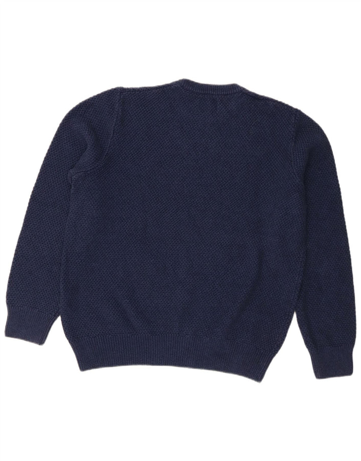 Suéter masculino Superdry com gola redonda, grande algodão azul marinho